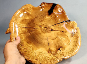 Handmade Wooden Salver / Maple Burl Wood